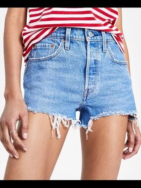 Classic Levi's Light Blue Denim Cutoff Shorts